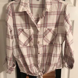 Plaid button down shirt